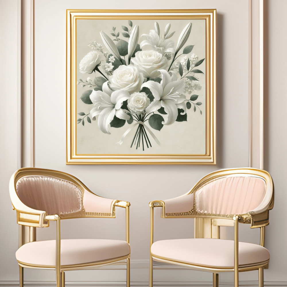 Pure Serenity Bouquet Flower Wall Art Print Print Material