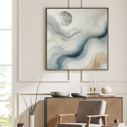 Lunar Drift Abstract Wall Art Print Print Material