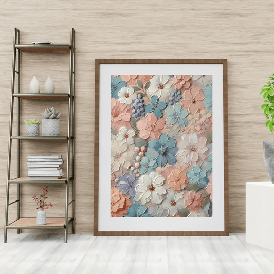 Floral Serenade Floral Pattern Wall Art Print Print Material