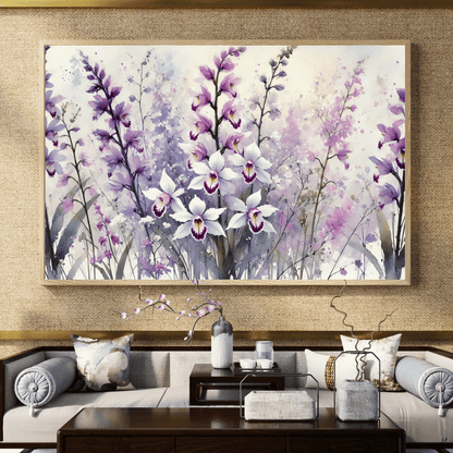 Orchid Elegance Flower Garden Wall Art Print Material