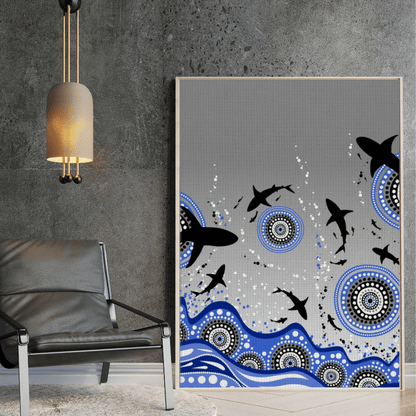 Ocean Dreaming – Aboriginal Canvas Wall Art | Stretched & Framed Print Material