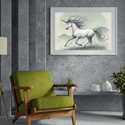 The Wind Rider Unicorn Wall Art Print Print Material