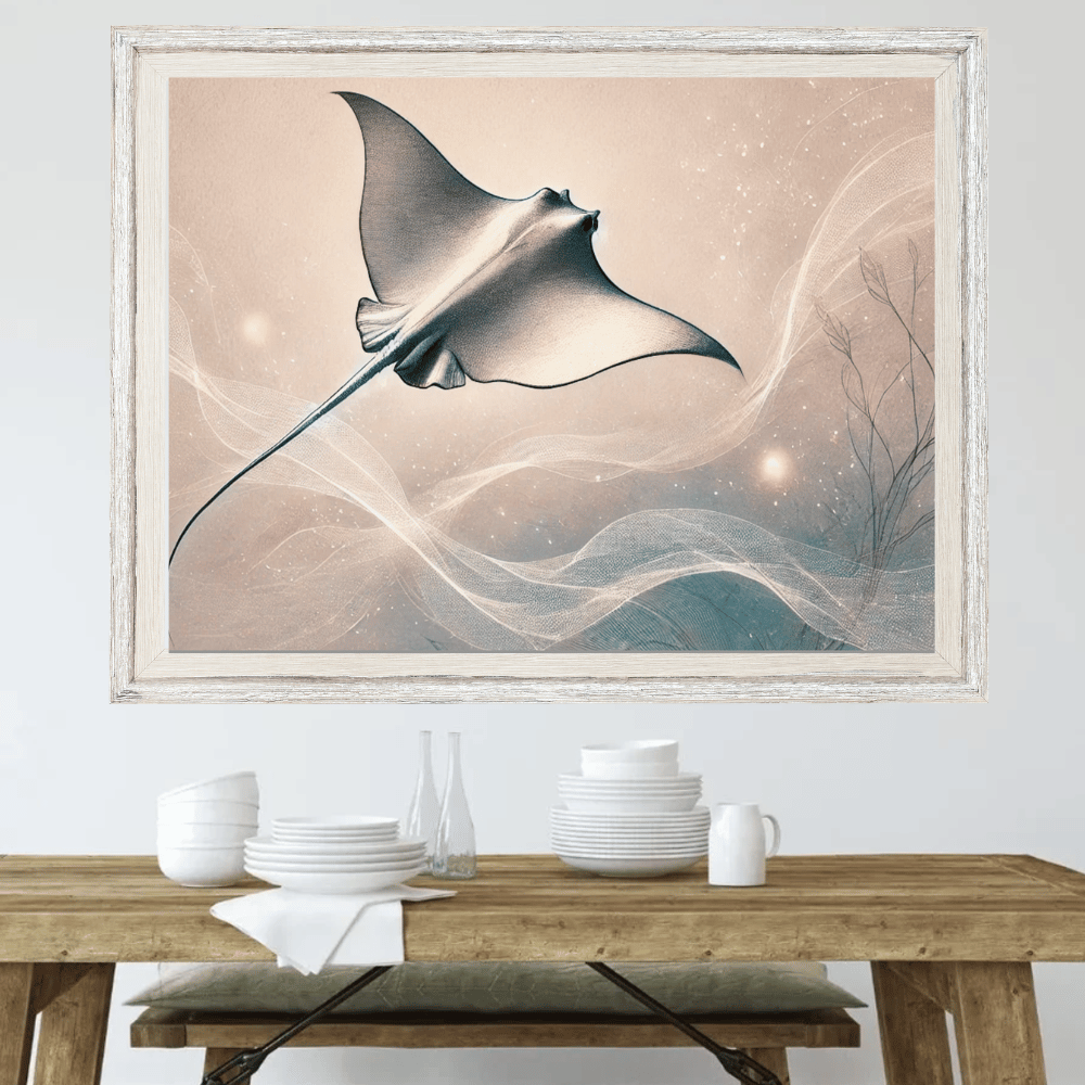 The Gliding Ray | Stingray Wall Art Print Print Material