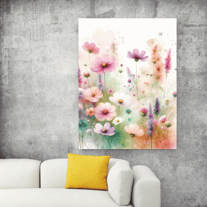 Floral Symphony – Vibrant Watercolor Wall Art Print Material