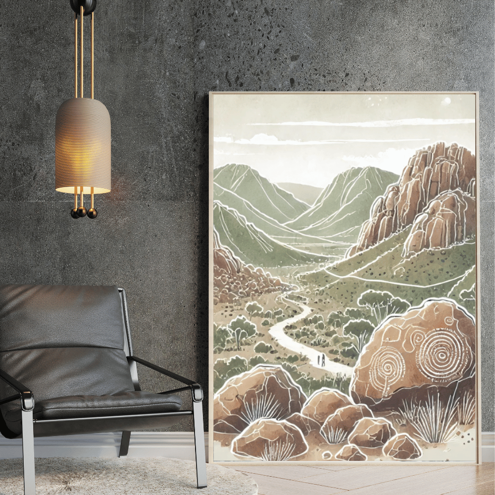 Eternal Trails - Australia Landscape Mountain Canvas Wall Art Print Decor Stretched Canvas / 40x60 cm / 16x24″ / Thick