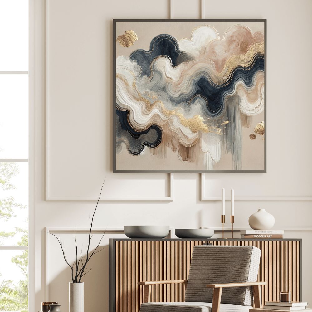 Cloud Celestial Drift Textured Painting Wall Art Print Print Material