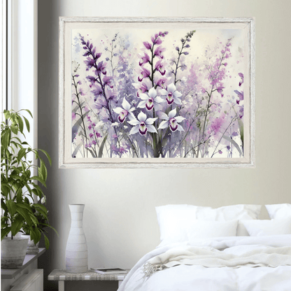 Orchid Elegance Flower Garden Wall Art Print Material