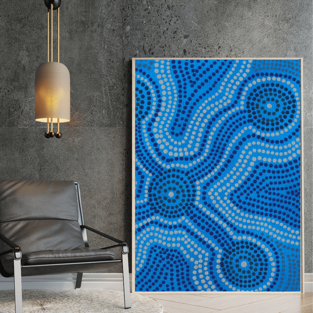 Water Spirit Right – Aboriginal Canvas Wall Art | Stretched & Framed Print Material