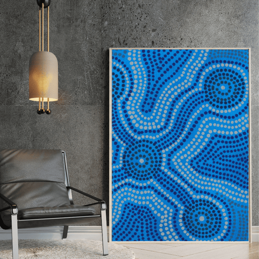 Water Spirit Right – Aboriginal Canvas Wall Art | Stretched & Framed Print Material