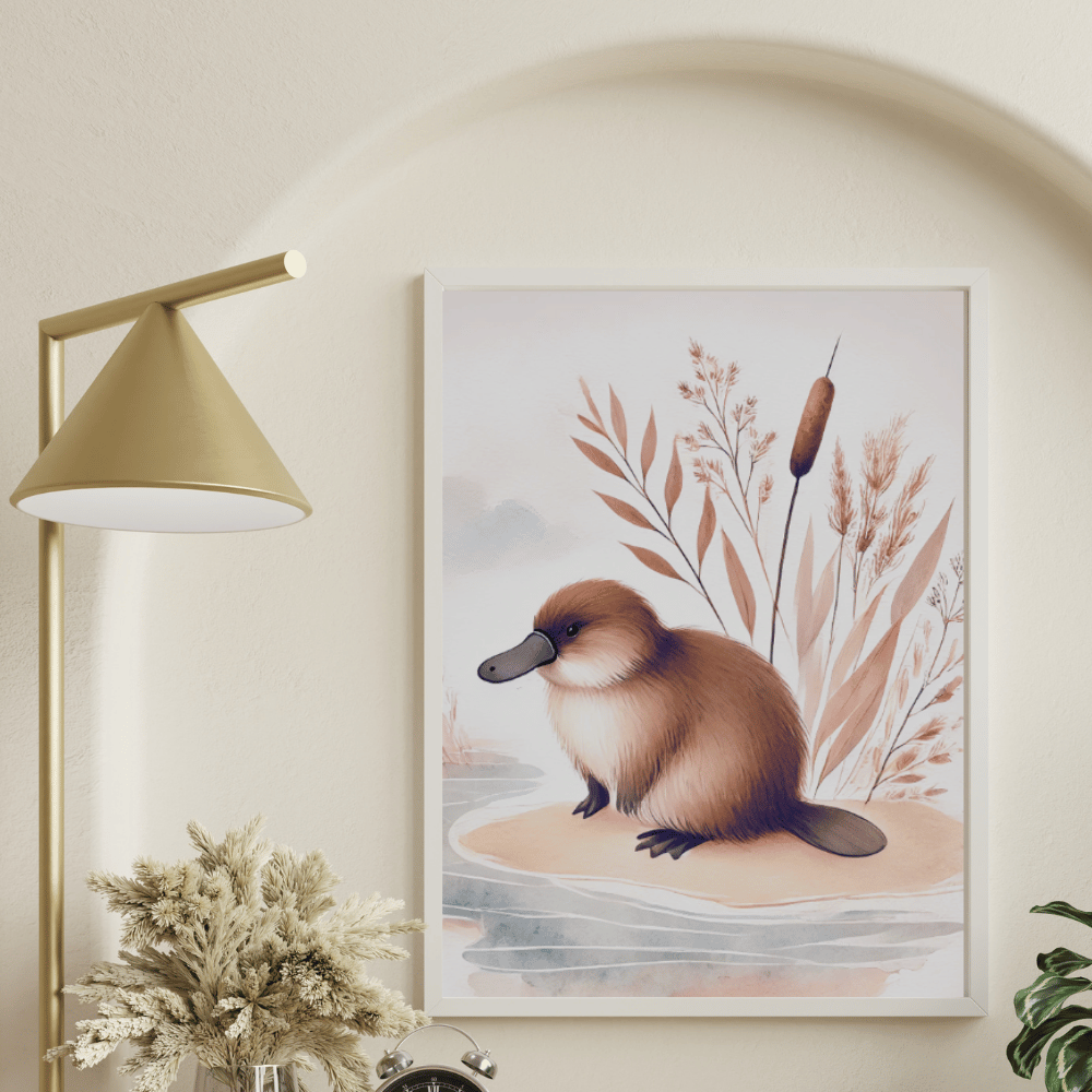 Tranquil Waters - The Curious Platypus – Australian Wildlife Canvas Wall Art Print Decor Print Material