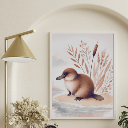 Tranquil Waters - The Curious Platypus – Australian Wildlife Canvas Wall Art Print Decor Print Material