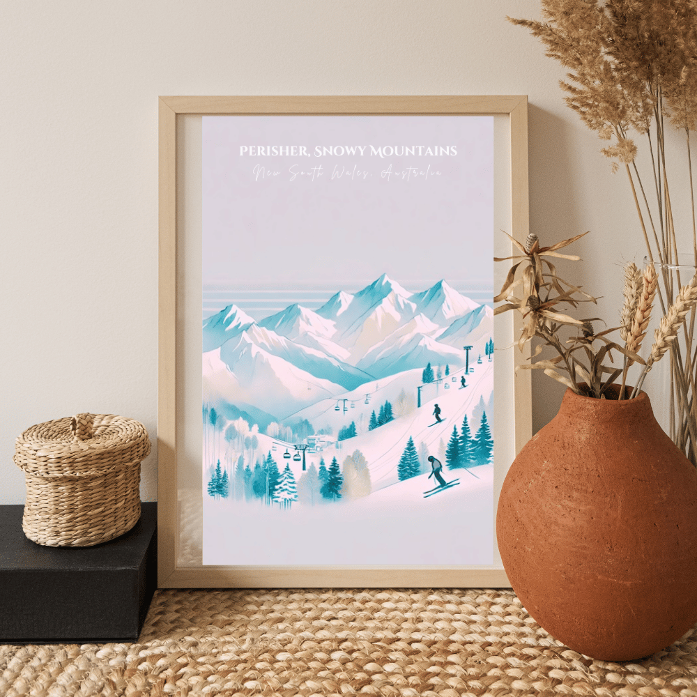Thredbo or Perisher Snowy Mountains New South Wales Australia Canvas Wall Art Print Decor Print Material