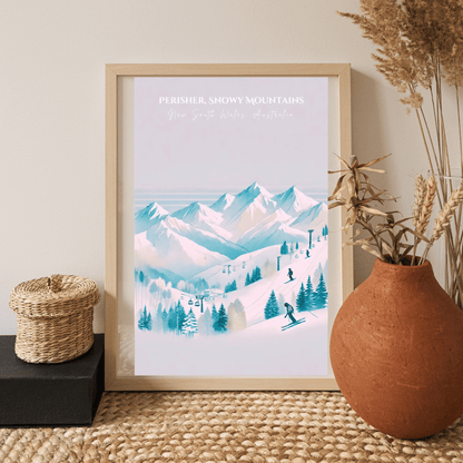 Thredbo or Perisher Snowy Mountains New South Wales Australia Canvas Wall Art Print Decor Print Material
