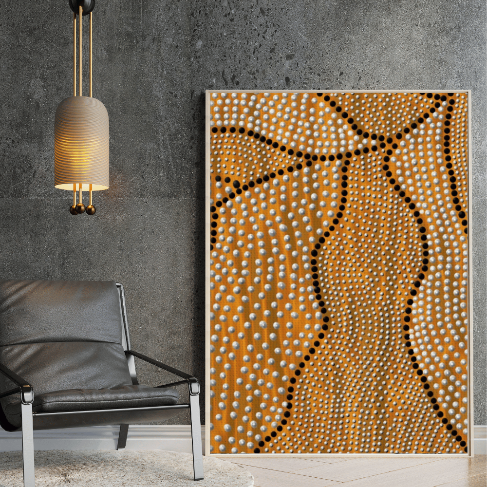 Golden Earth Right – Aboriginal Canvas Wall Art | Stretched & Framed Print Material