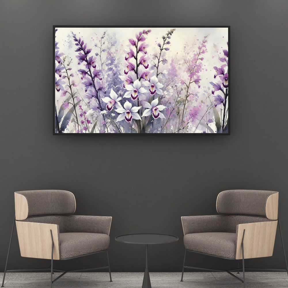 Orchid Elegance Flower Garden Wall Art Print Material