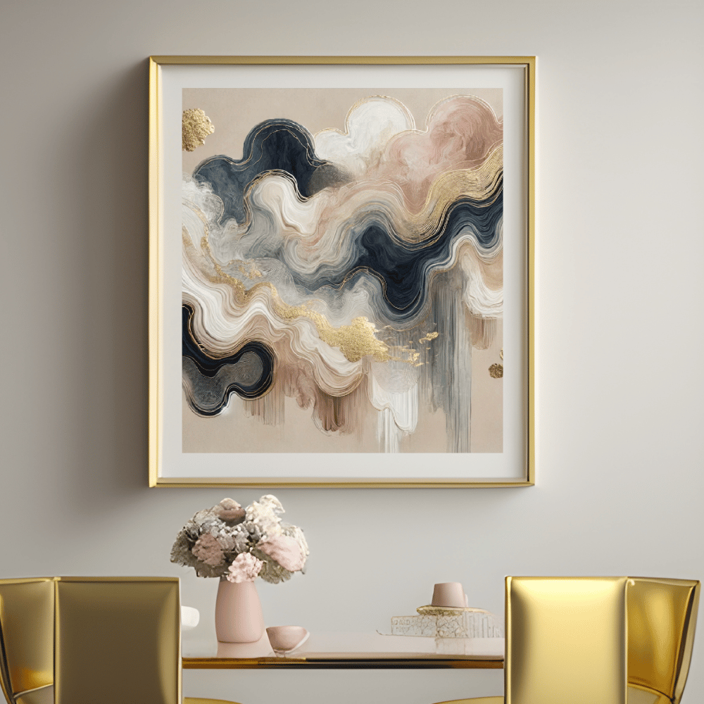 Cloud Celestial Drift Textured Painting Wall Art Print Print Material