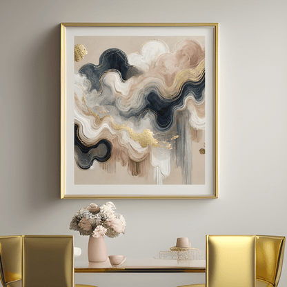 Cloud Celestial Drift Textured Painting Wall Art Print Print Material
