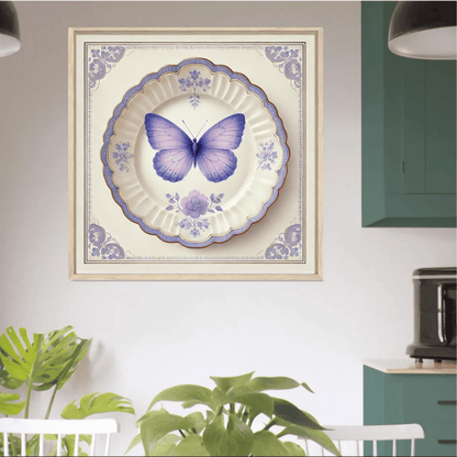 Lavender Lace and Butterfly Wall Art | Kitchen Wall Art | Dining Room Wall Art | Vintage Wall Art | Elegant