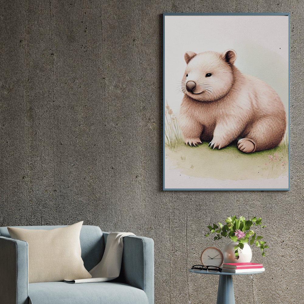 Gentle Spirit - Wombat in the Wild – Australian Wildlife Canvas Wall Art Print Decor Print Material