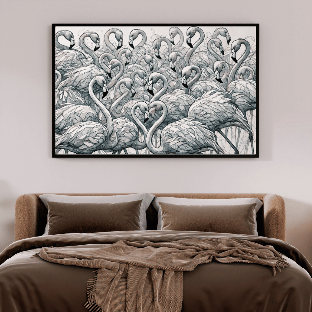 Flamingo Flock Wall Art Print Print Material