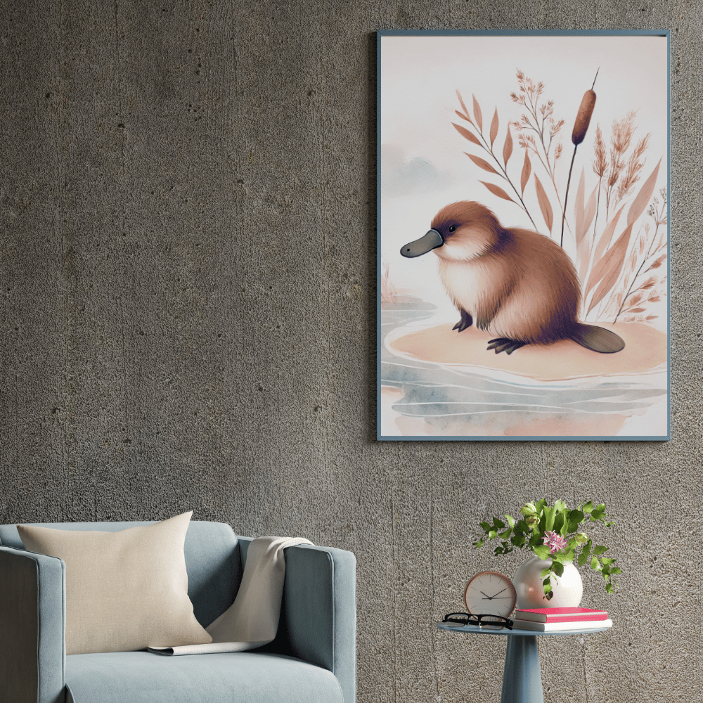Tranquil Waters - The Curious Platypus – Australian Wildlife Canvas Wall Art Print Decor Print Material