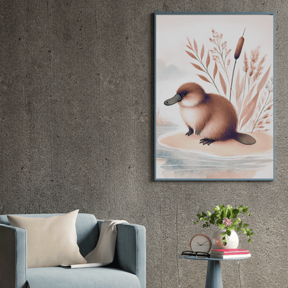 Tranquil Waters - The Curious Platypus – Australian Wildlife Canvas Wall Art Print Decor Print Material