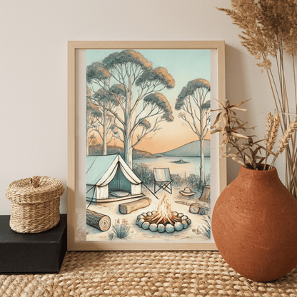 Wilderness Retreat - Camping – Summer Canvas Wall Art Print Decor Print Material
