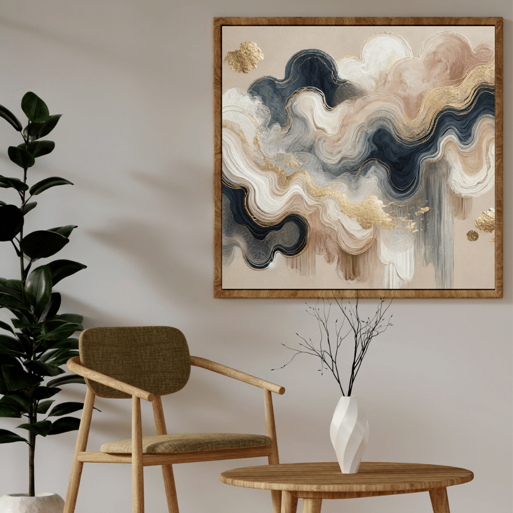 Cloud Celestial Drift Textured Painting Wall Art Print Print Material