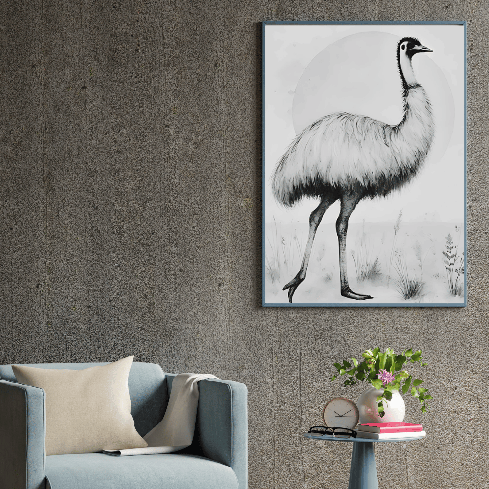 Emu Under the Moon - Australian Outback – Australian Wildlife Canvas Wall Art Print Decor Print Material