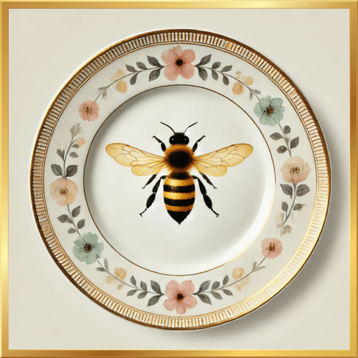 Wildflower Bee Canvas Wall Art | Kitchen Wall Art | Dining Room Wall Art | Vintage Wall Art | Sophisticated Wall Art