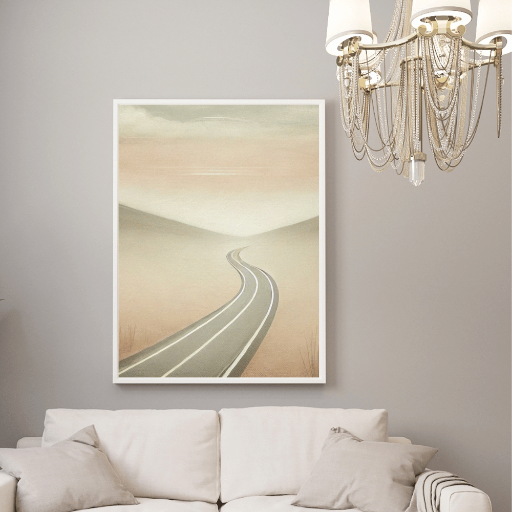 Horizon Drift Road - Scandinavian Wall Art Print Print Material