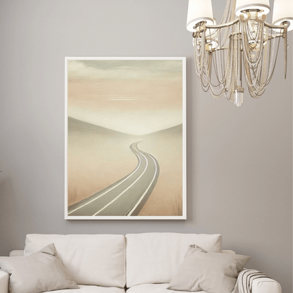 Horizon Drift Road - Scandinavian Wall Art Print Print Material