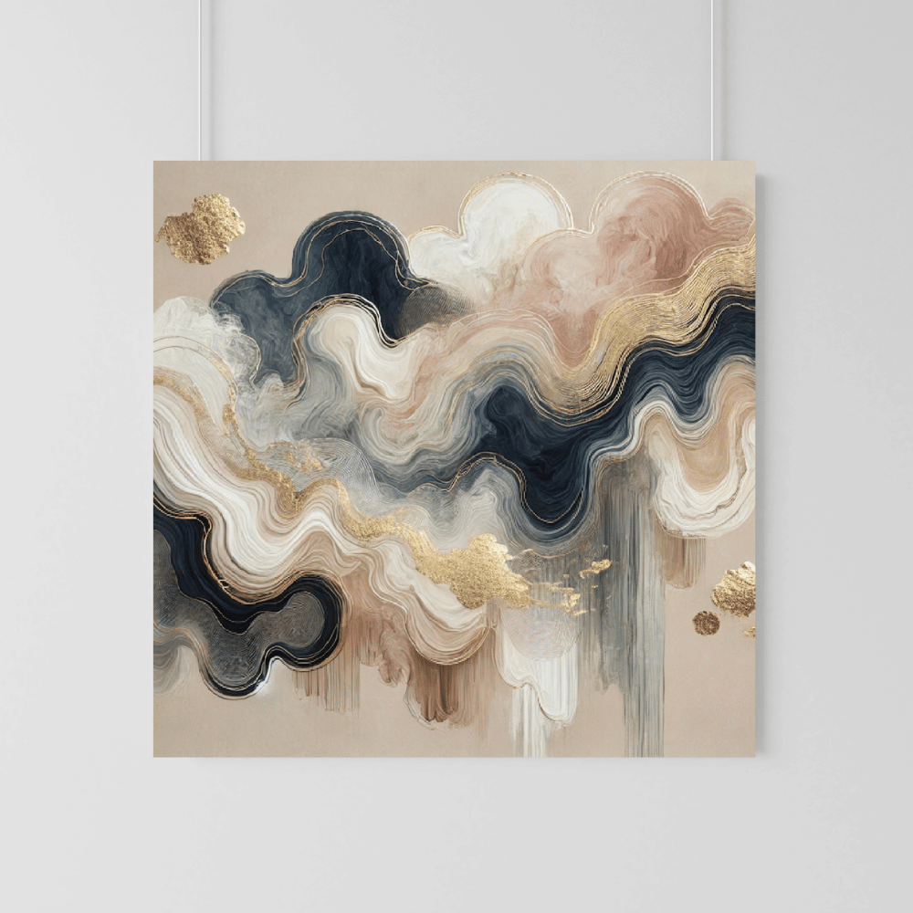 Cloud Celestial Drift Textured Painting Wall Art Print Print Material