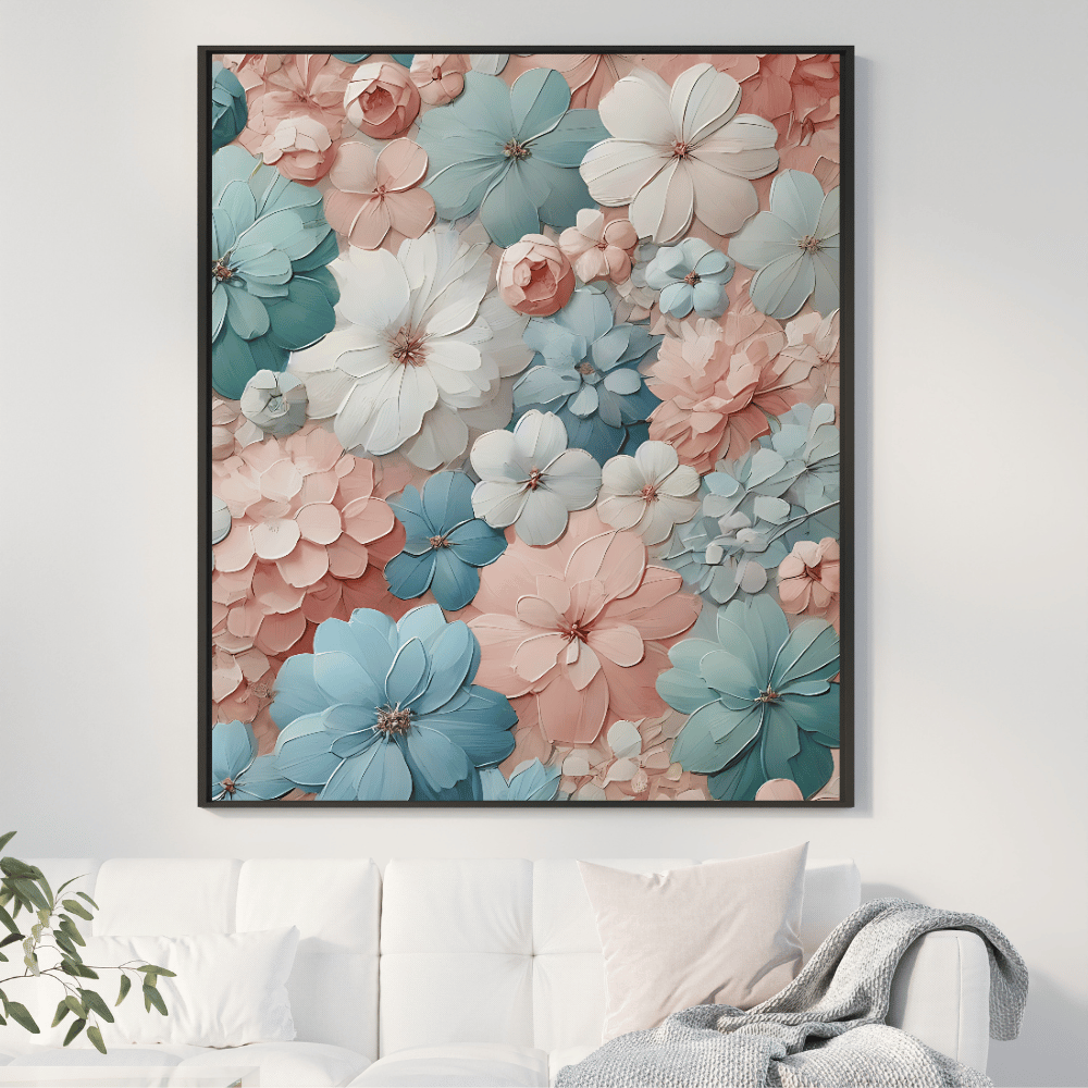 Pastel Garden Bloom Floral Pattern Wall Art Print Print Material