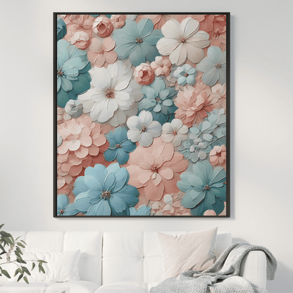 Pastel Garden Bloom Floral Pattern Wall Art Print Print Material