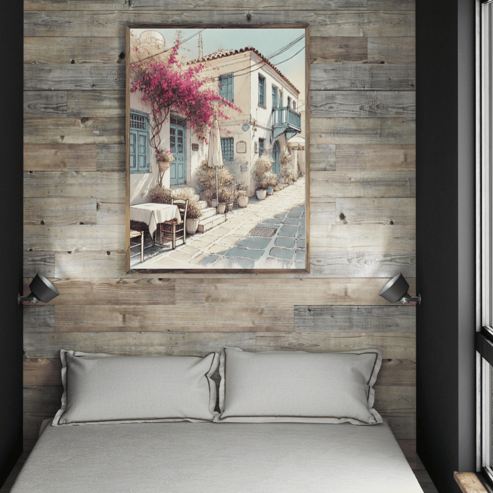 Alfresco Charm Greek Street Wall Art Print Print Material