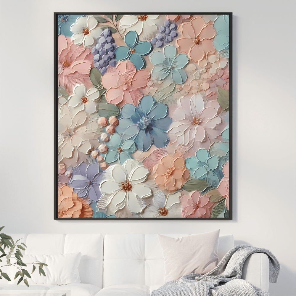 Floral Serenade Floral Pattern Wall Art Print Print Material