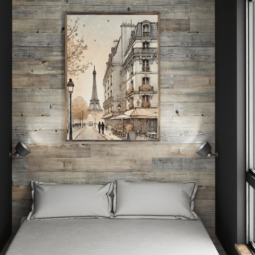 Parisian Stroll - Paris Street Wall Art Print Print Material