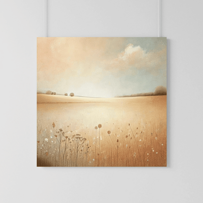 Golden Serenity - Scandinavian Nature Wall Art Print Print Material