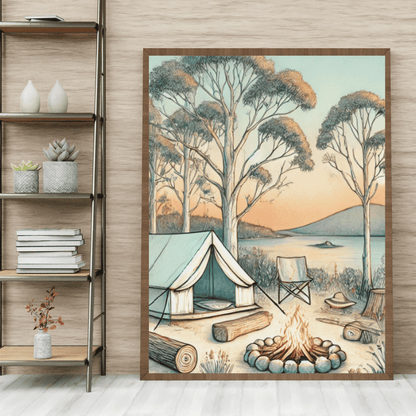 Wilderness Retreat - Camping – Summer Canvas Wall Art Print Decor Unframed Poster / 40x60 cm / 16x24″ / -Poster Only-