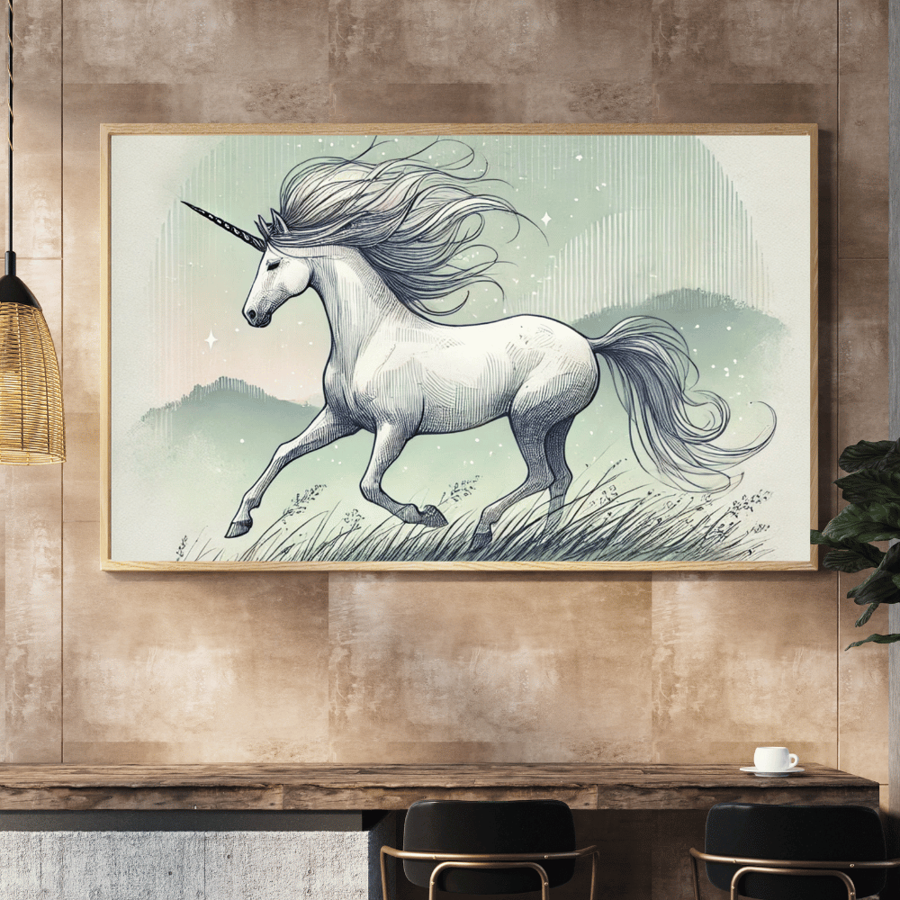 The Wind Rider Unicorn Wall Art Print Print Material
