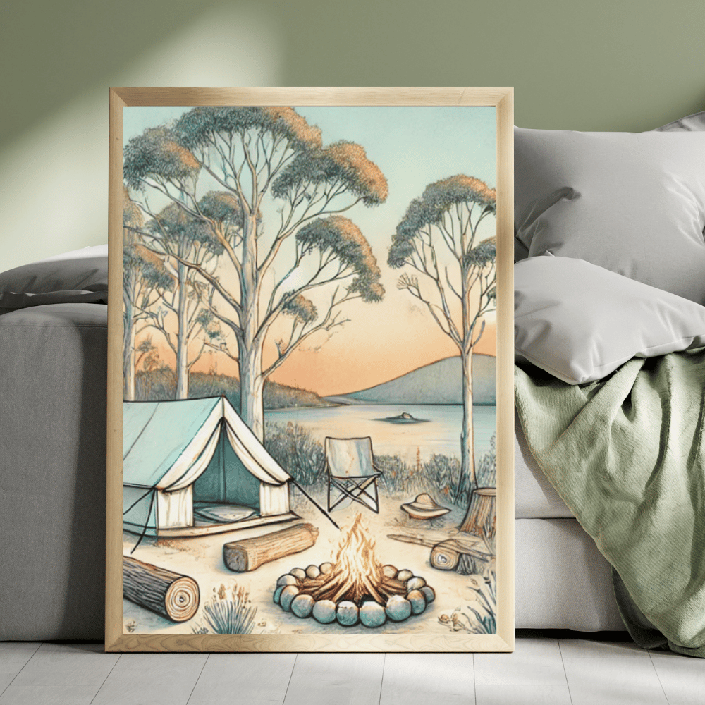 Wilderness Retreat - Camping – Summer Canvas Wall Art Print Decor Print Material