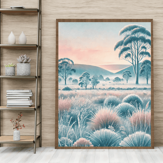 Winter Plains - Hills Trees Wild Grass Canvas Wall Art Print Decor Unframed Poster / 40x60 cm / 16x24″ / -Poster Only-