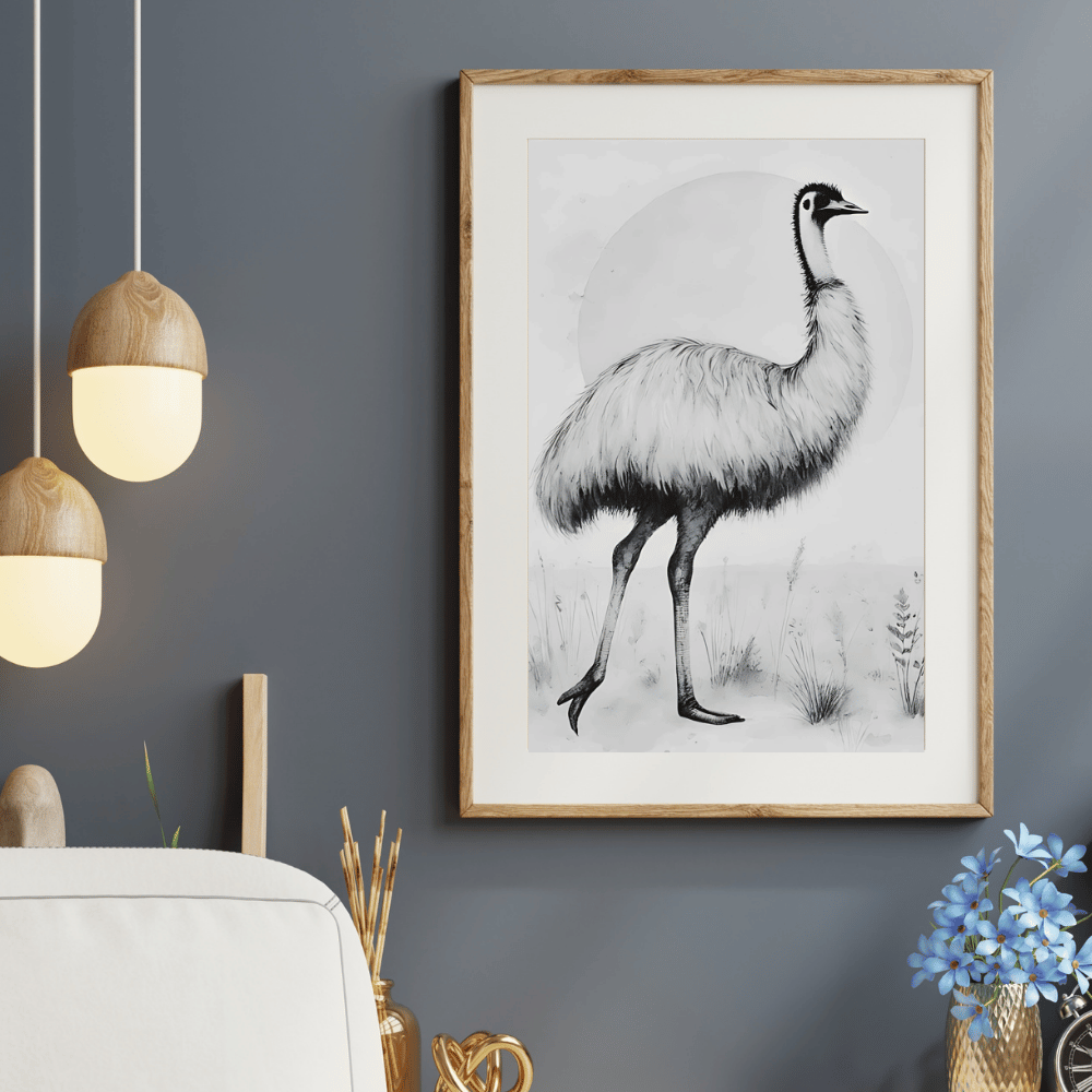 Emu Under the Moon - Australian Outback – Australian Wildlife Canvas Wall Art Print Decor Print Material
