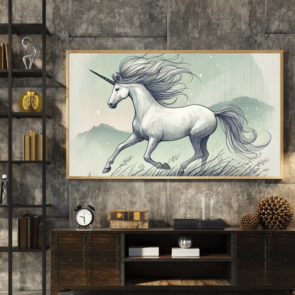 The Wind Rider Unicorn Wall Art Print Print Material