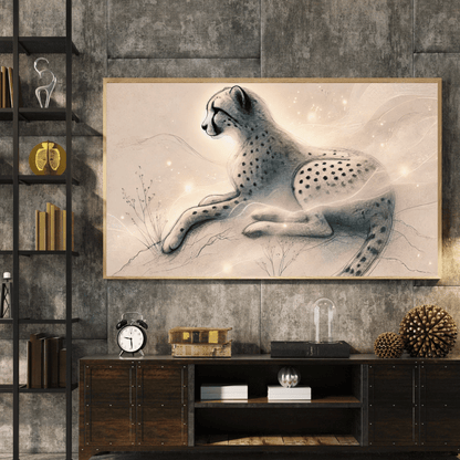 The Serene Cheetah Wall Art Print Print Material