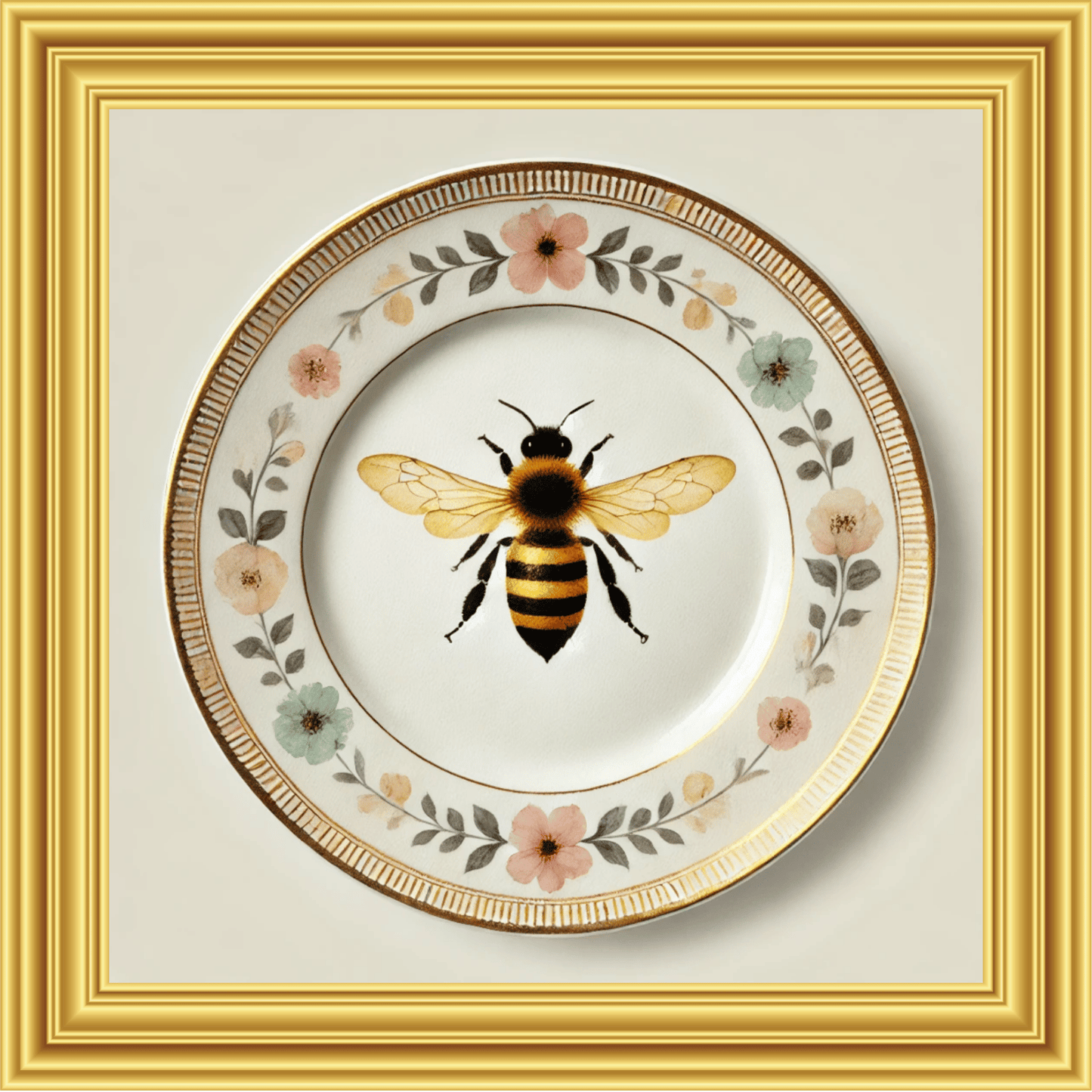 Wildflower Bee Canvas Wall Art | Kitchen Wall Art | Dining Room Wall Art | Vintage Wall Art | Sophisticated Wall Art