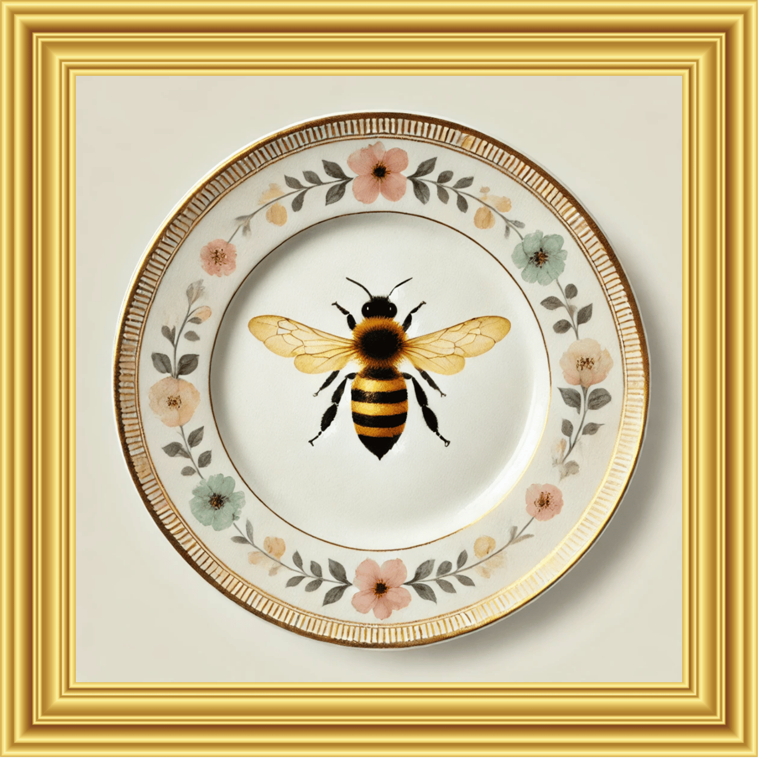 Wildflower Bee Canvas Wall Art | Kitchen Wall Art | Dining Room Wall Art | Vintage Wall Art | Sophisticated Wall Art