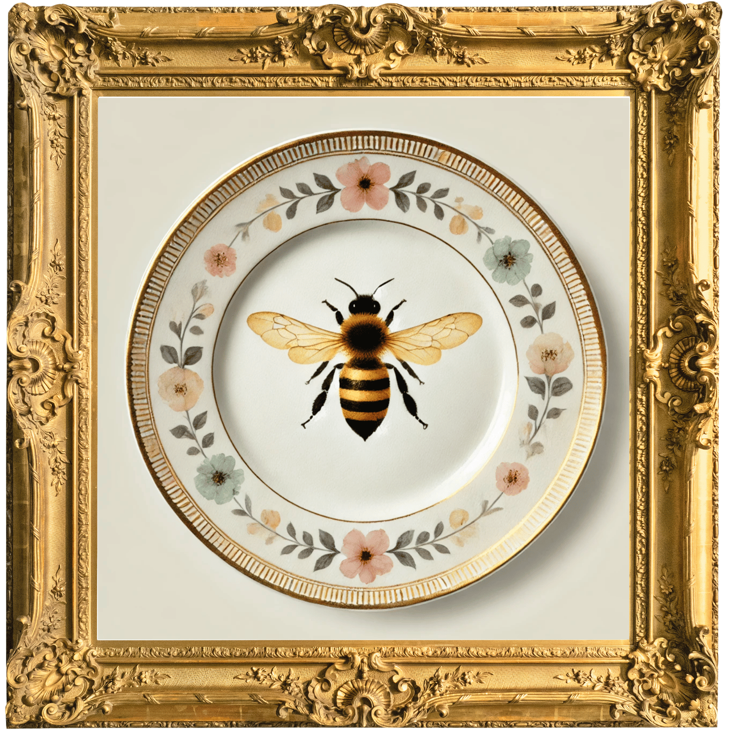 Wildflower Bee Canvas Wall Art | Kitchen Wall Art | Dining Room Wall Art | Vintage Wall Art | Sophisticated Wall Art