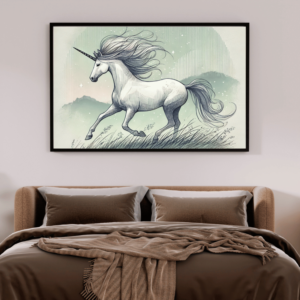 The Wind Rider Unicorn Wall Art Print Print Material